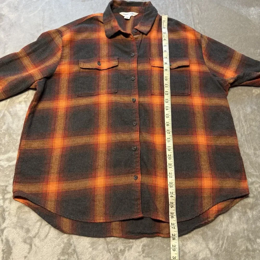 Old‎ Navy The Boyfriend Taylor Swift Evermore Flannel Shirt Plaid Women's Size L